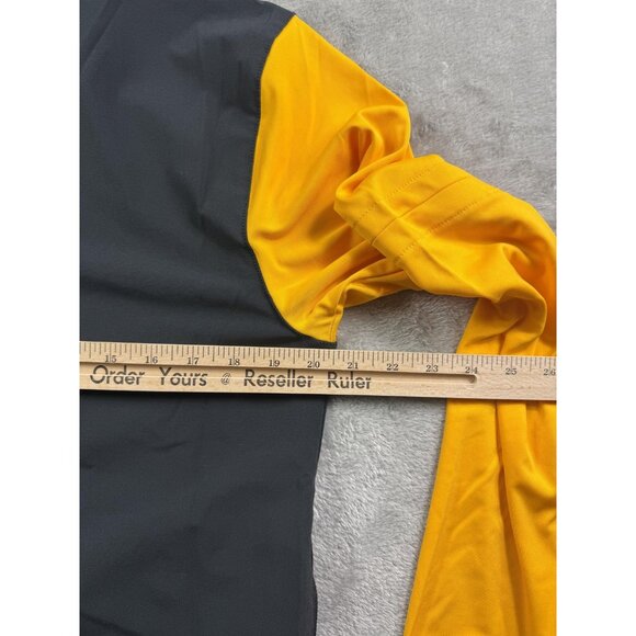 Nike Jacket Mens Small Black Yellow Hooded Quarter Zip Pullover Mesh FJ9536-015 - Picture 12 of 12